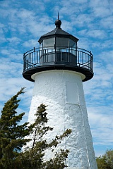 Ned's Point White Stone Lighthouse Tower in Massachusetts